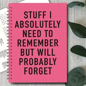 Fascinating Spiral Notebook Journal, Planner Notebook, Remembering Quotes, 100 Pages (50 Sheets), Cover, Text, Office & Study Supplies, Perfect Gift