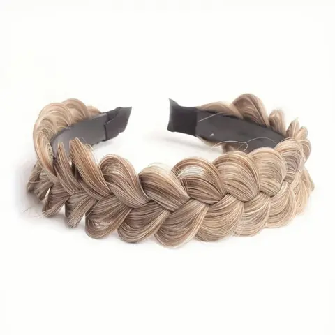 1 piece women's elegant Fried Dough Twists braid wig headband, lifelike hair braid design with anti-skid grip, fashionable hair accessories with combs for daily use, No Slip Headbands