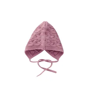 Mimixiong Adorable Knit Hollow Baby Bonnet | Tie-Strap Earflap Beanie for 0-24M | Soft Multi-Color Newborn Hat | Perfect Infant Photo Prop/Casual Wear #BabyBonnet #NewbornHat #CuteInfantAccessories
