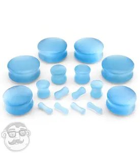 Aqua Cat's Eye Glass Plugs