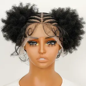 Supernova Afro Ponytail Synthetic Hair Full Lace Box Braids Wig For Kids-Like Adult