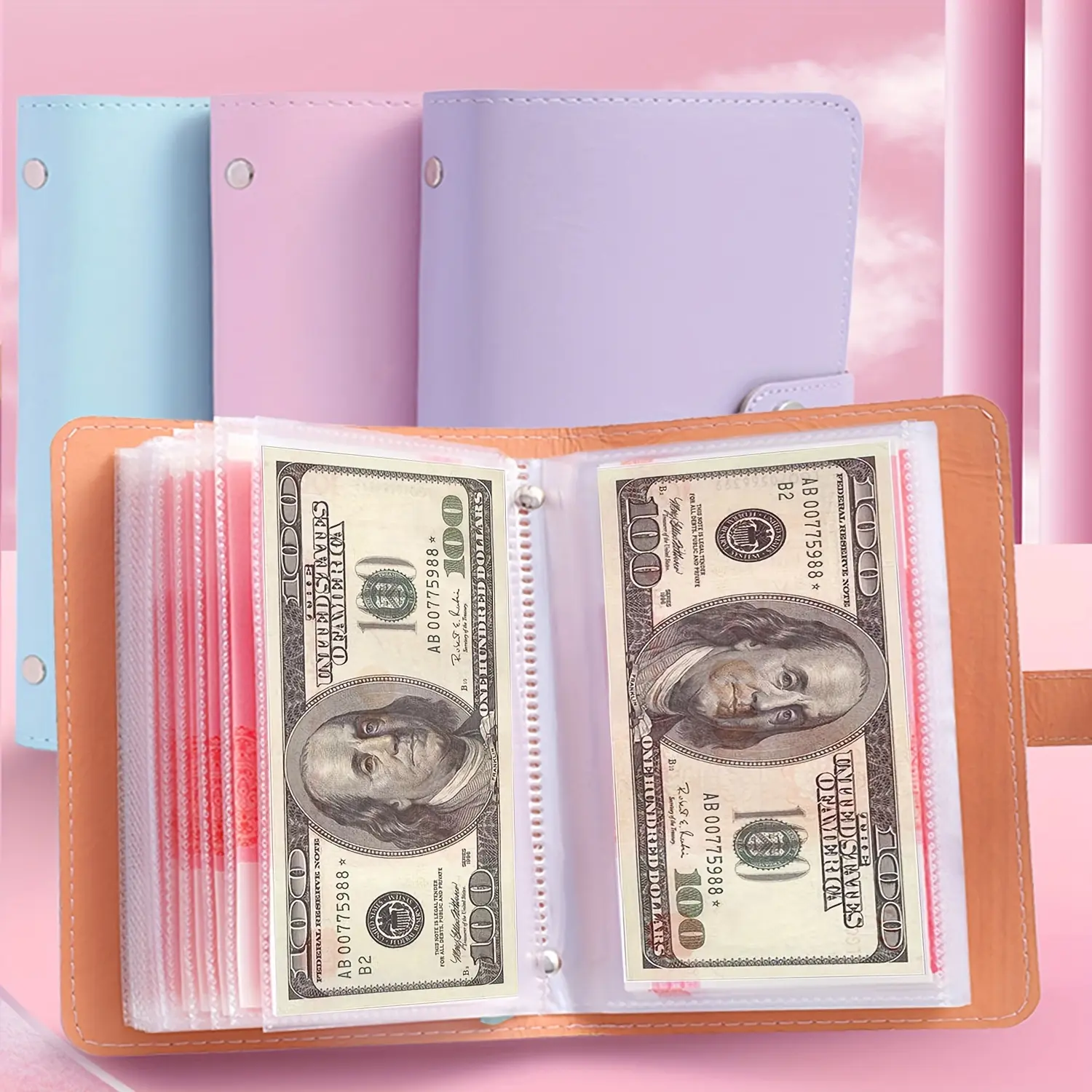 A6 Large Cash Storage Notebook, Savings Binder, 100 Ticket Capacity, Holds Banknotes & Stamp Photos, Perfect Gift for Collectors & Home Use, Office Stationery Supplies