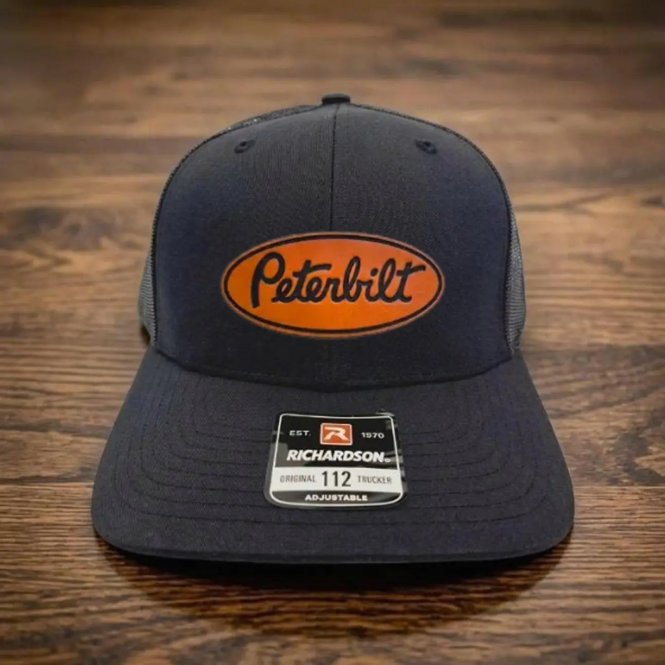 Peterbilt Truck Leather Patch Richardson 112 Hat, Semi Trucker Driver Logo Cap, Big Rig Heavy Duty Diesel Custom Snapback, Retro Outdoor Country Farm Highway Vehicle Statement Gift For Him, Vintage Simple Classic Sun Cap, Casual Daily Wear Headwear