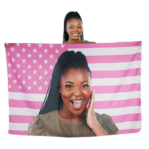 Barley One Click “shop Chat”, Send Photos, Custom Pink America Flag Tapestry, Personalized Flag Design Your Image,  Funny Tapestry Poster, for Decoration, Clubs, Concerts, University Dormitories, Living Rooms, Bedrooms, Customized Gifts(mother's Day Gift)