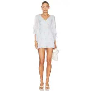 LoveShackFancy Auralie Dress in Blue Roan