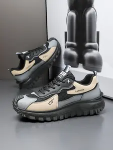 Men's Fashionable Lace Up Low Top Sneakers, Casual Comfortable Breathable Sports Running Shoes, Male All-match Round Toe Chunky Sneakers for Daily Life, Closed