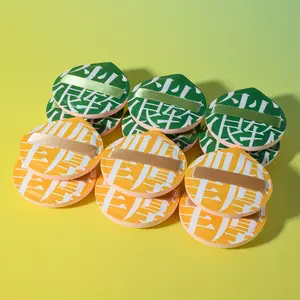 12-pack Large Flower Sugar Makeup Sponges - Thickened Hydrophilic Polyurethane (PU) Material, Suitable for Foundation and Concealer - Odorless, Light Beige, Regular Size, Streamlined Round Design, Sturdy and Durable.