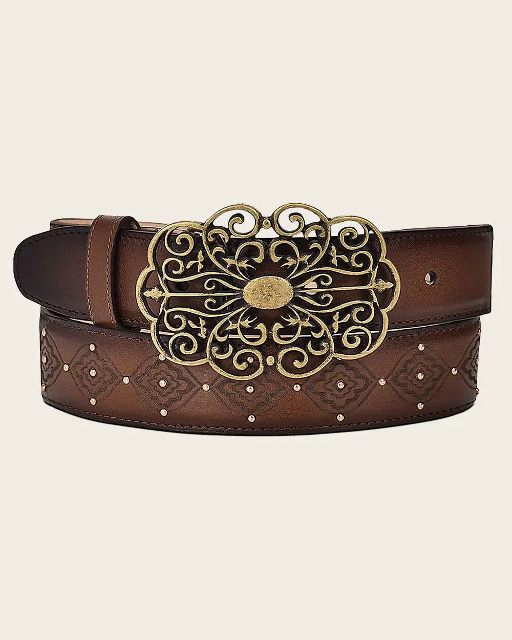 Cinturon Cuadra Azteca Miel Para Dama