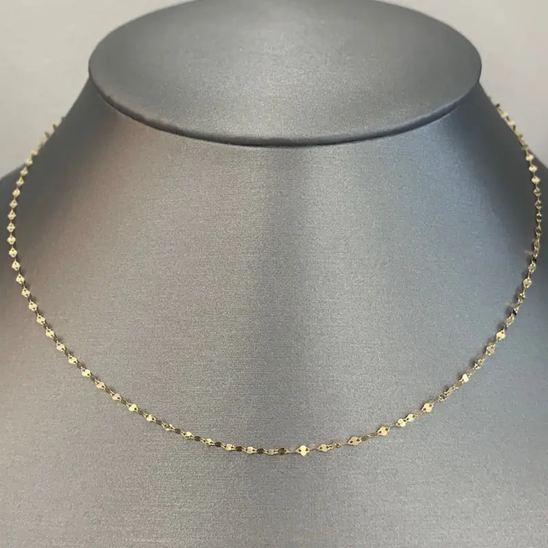 10kt Gold Necklace, Dainty Everyday Wear Jewelry for Women, Minimalist Design Neckpiece