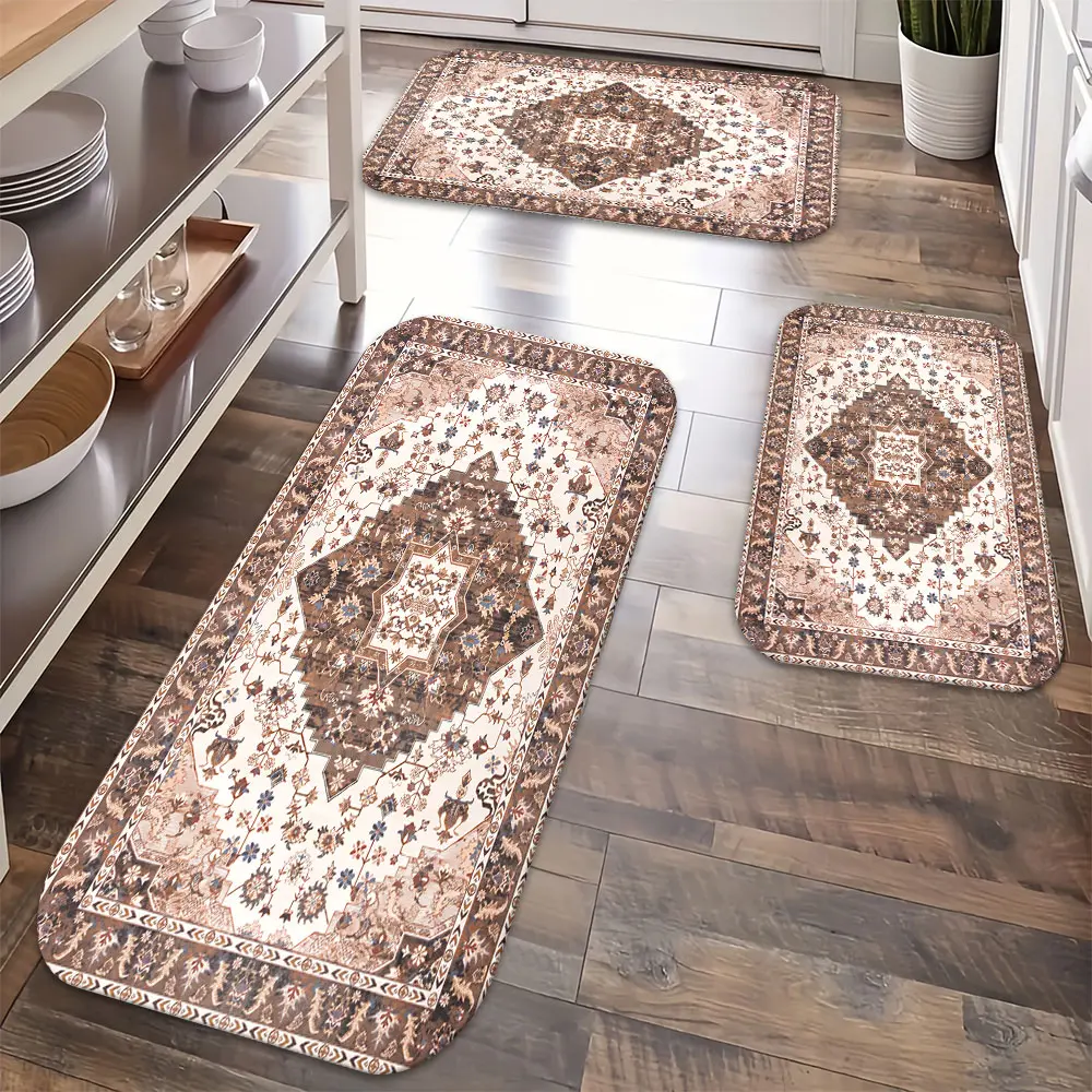 3 Pcs Kitchen Rugs Kitchen Mats Non Slip Runner Rug for Hallway, Laundry Room, Entryway, Boho Farmhouse Washable Kitchen Rug