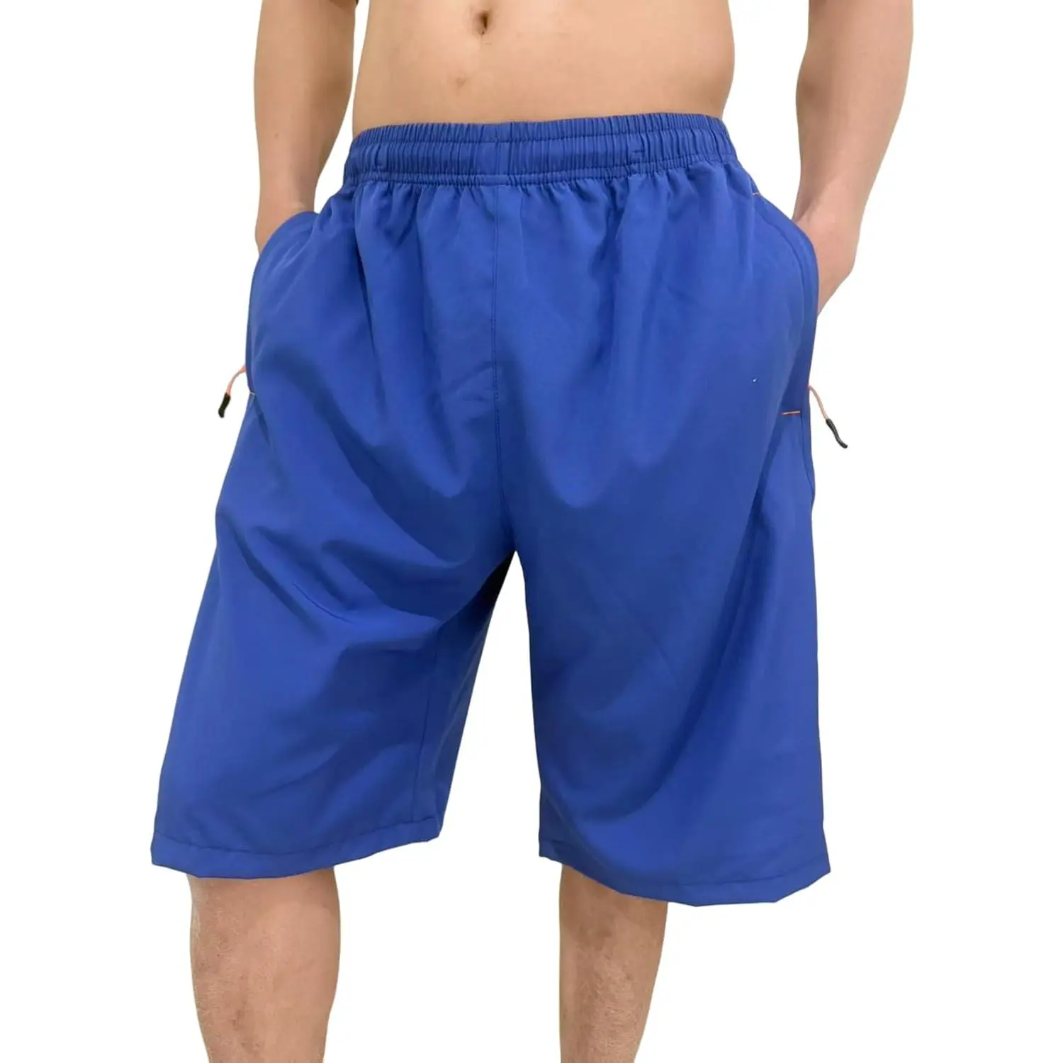 Men's Universal Multi-Sport Workout Shorts, 11" Quick-Dry 4-Way Stretch Poly-Spandex with Zipper Pockets & Flatlock Seams for Tennis & Festival, Soccer, Football
