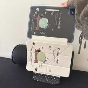 Cute Apple Sausage Dog iPad Case, Hard Acrylic Cover for iPad 11th Gen, Pro New, Air 7/6 with Pen Slot, Anti-Bend, Girls' Tablet Protector