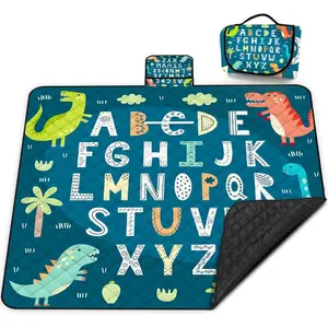 Picnic Blanket Waterproof,80"x 80"Foldable Machine Washable Beach Blankets,Outdoor Blanket for 6-8 Adults,Picnic Mat Suitable for Indoor Crawling,Park Beach,Camping,Hiking,Travel( Blue)