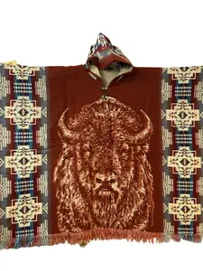 Alpaca poncho buffalo design