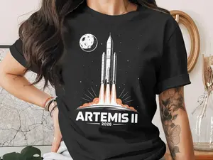 Artemis II 2026 Rocket Launch T-Shirt, Future Moon Mission Sweatshirt, Space Exploration Hoodie, Science Gift Tank TopArtemis II 2026 Rocket Launch T-Shirt, Future Moon Mission Sweatshirt,