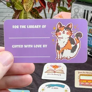 Comfhaus - Cat Bookplate Sticker