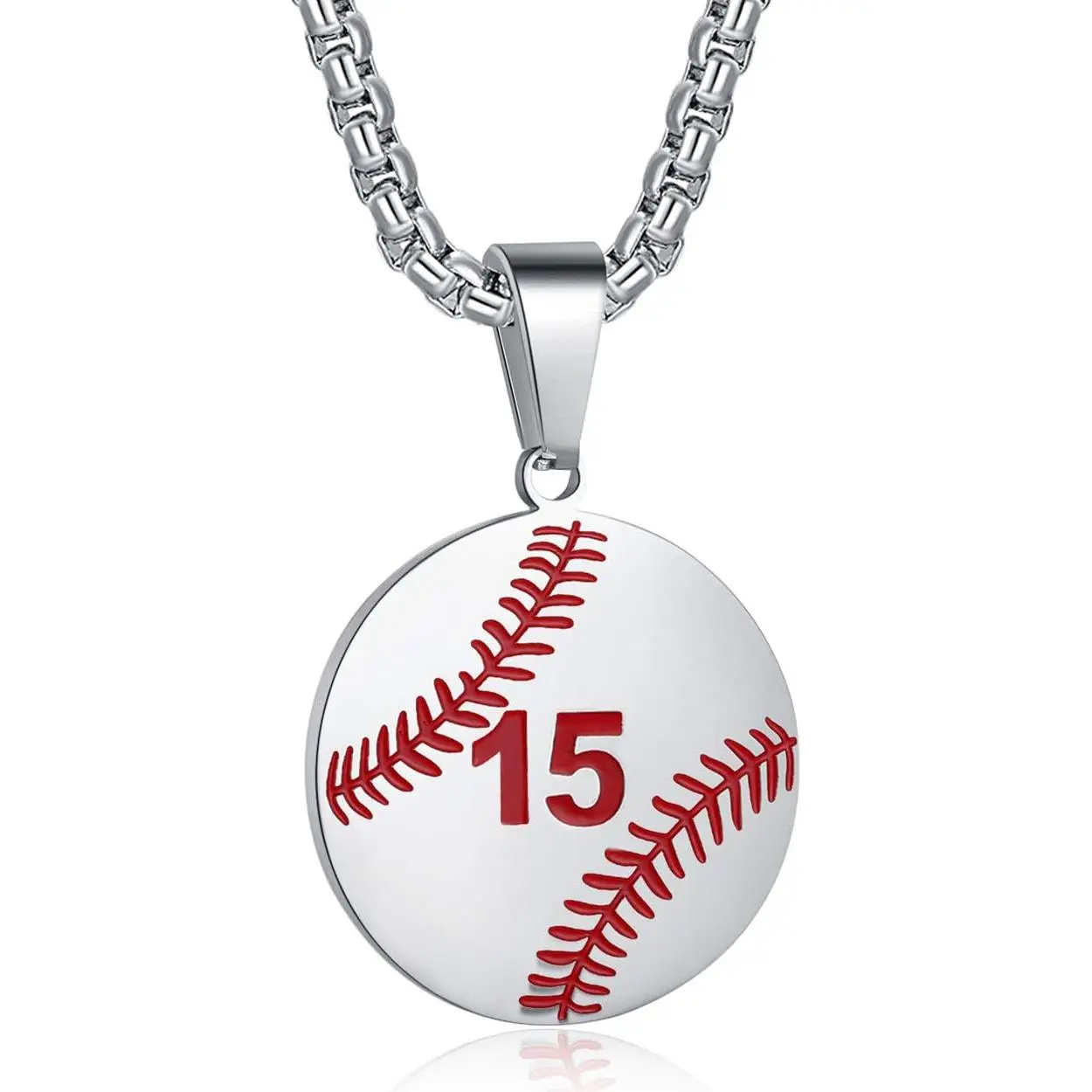 Baseball Athletes Jersey Number 0-99 Cross Pendant Necklace for Boys Girls Women Men 24 Inch (22"+2" Adjustable) Stainless Steel Chain Philippians 4:13 on Back I CAN DO All Things