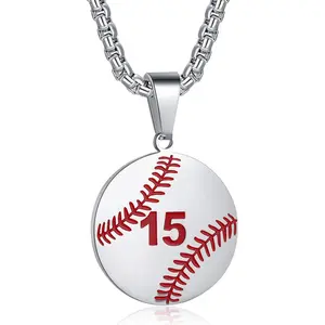 Baseball Athletes Jersey Number 0-99 Cross Pendant Necklace for Boys Girls Women Men 24 Inch (22"+2" Adjustable) Stainless Steel Chain Philippians 4:13 on Back I CAN DO All Things