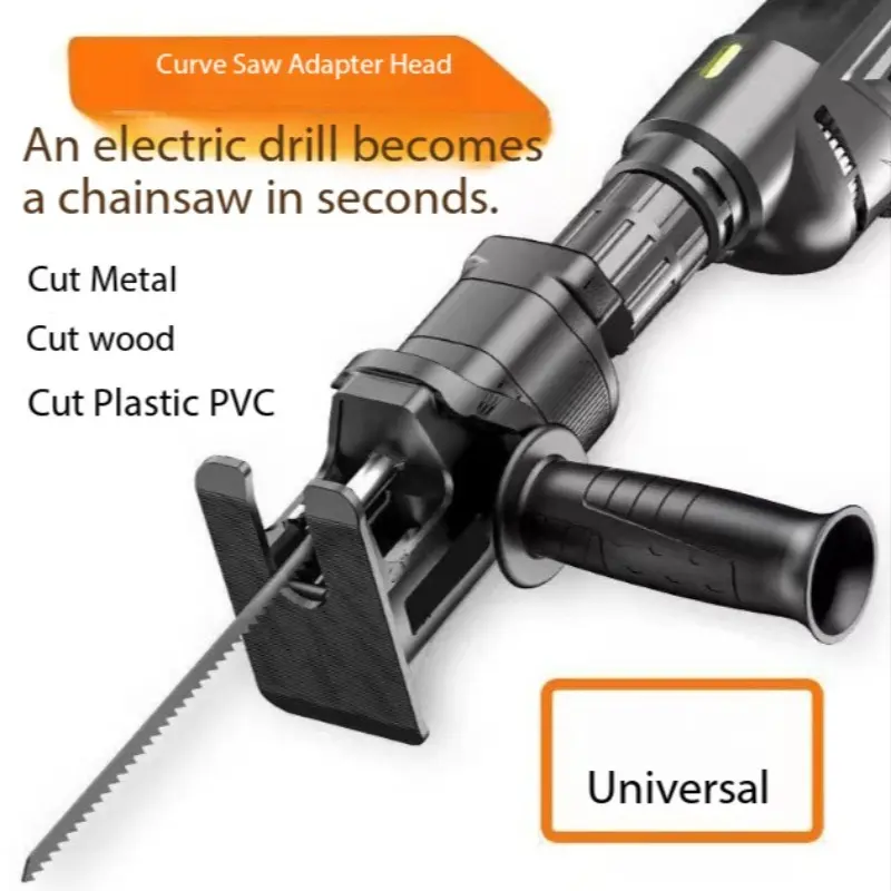 Electric Drill Conversion Saw Blade Adapter Kit, Cordless Adapter Set with Handle, Ideal for Wood and Metal Cutting