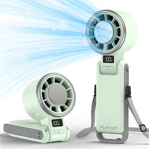 Ice-Cooling Turbo Fan | 5-Speed Handheld Portable Fan – 12H Rechargeable Personal Cooling Fan for Travel, Outdoor, Camping & Hiking | Perfect Gift for Him & Her (Black)