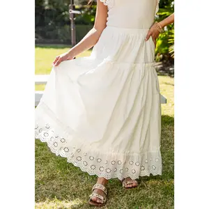 FINAL SALE - Hilltop Hour Eyelet Maxi Skirt - DU Deal