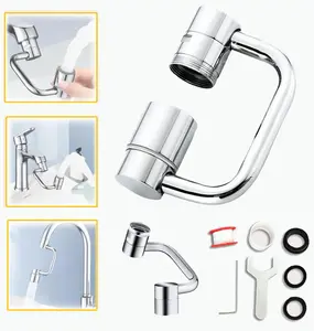 Rotatable Faucet Aerator Extension - for Effortless, All-Angle Control, Rotating Swivel Faucet Aerator Extender, Kitchen Bathroom Sink Faucets Sprayer Attachment with 2 Mode Splash