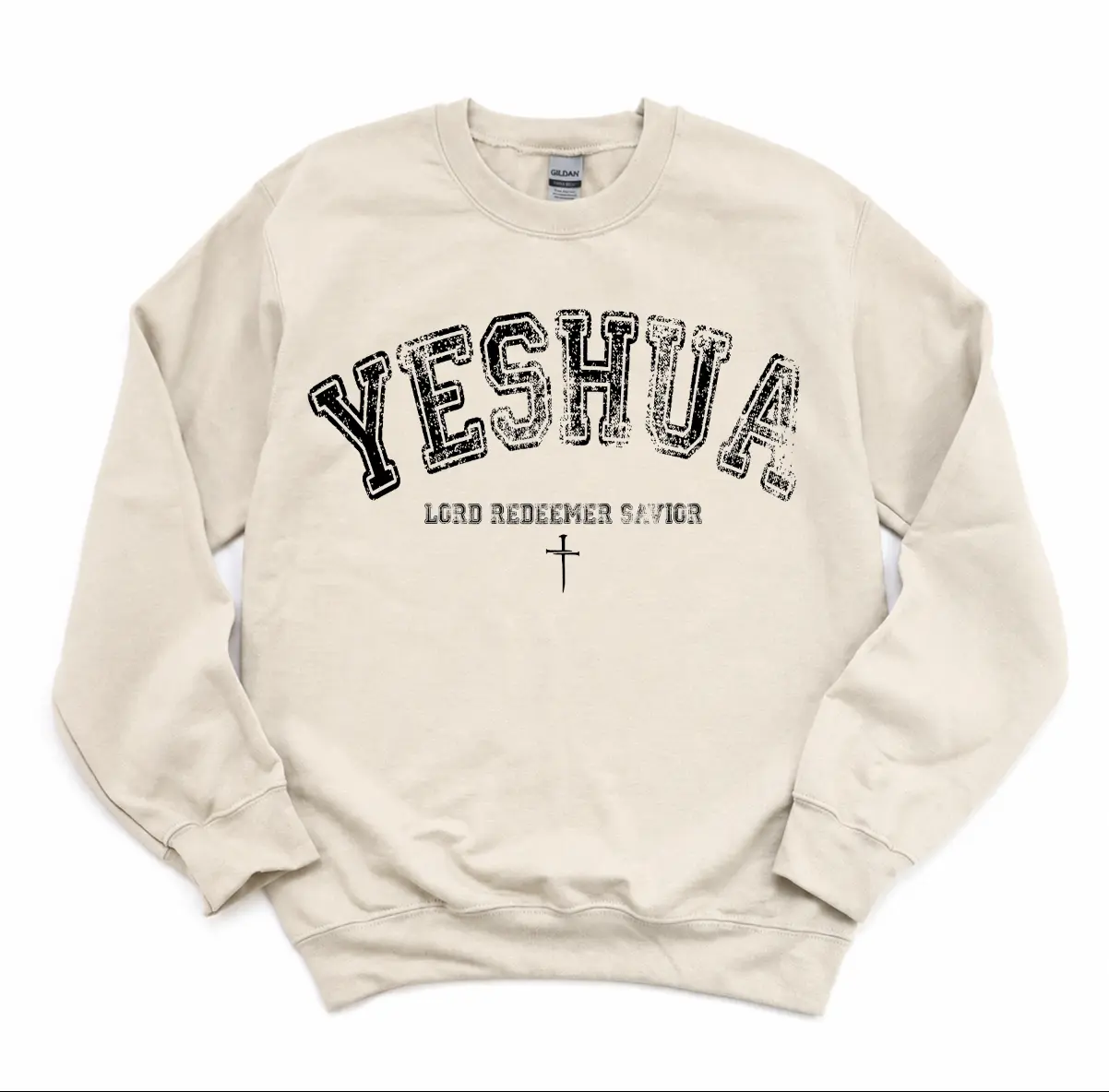 Vintage Yeshua Sweatshirt, Christian Yeshua Sweatshirt, Religious Sweatshirt, Aesthetic Faith Clothing, Jesus Apparel, Bible Verse Sweater, Cotton Round Neck Tee, Full Sizes, Full Colors, Womenswear