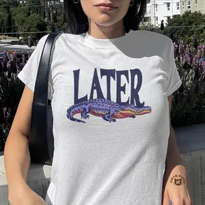 Later Gator Baby Tee - Y2K Aesthetic