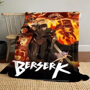 Berserk cartoon09 patterned printed blanket, a blanket for the living room, bedroom, office and lunch break, a portable blanket suitable for all four seasons, a holiday gift for family and friend