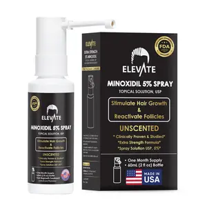 Elevate Minoxidil 5% Spray Extra Strength Hair Regrowth Treatment for Men Clinically Proven Hair Loss & Thinning Solution No-Mess Scalp Spray Haircare 2 Fl Oz 60mL