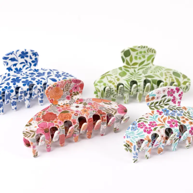 Claw Clip | Sustainable 4x2 Hair Accessory - Cute Hairstyles, Decorative Floral Hair Claws with Secure Hold & Strong Daily Use Capability
