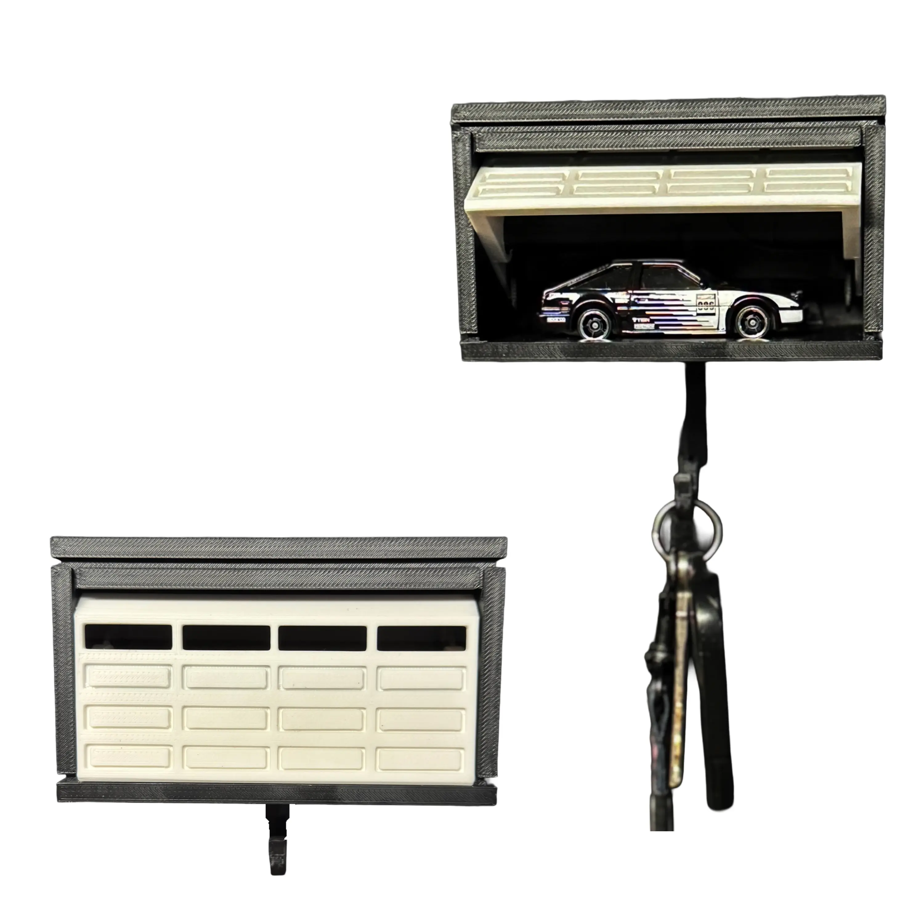 Hot Wheels Key Hanger Garage - Mini Garage Door Key Holder for Wall Mount with Space for Hot Wheels Car Model - Fun Car Enthusiast Gift