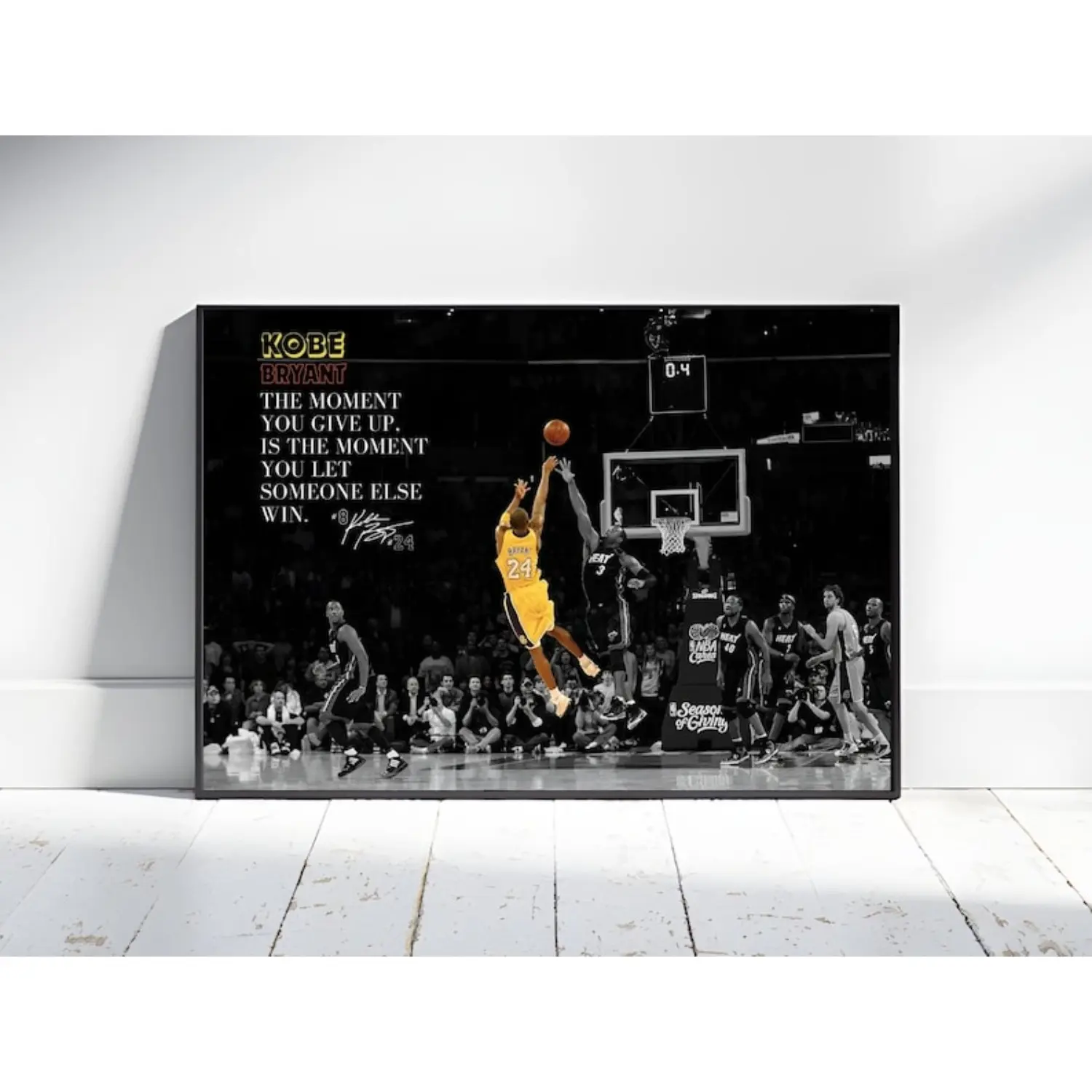 Kobe  Last Shot Canvas Art, Poster, Buzzer-Beater, Basketball Art, Kobe Art, Man Cave