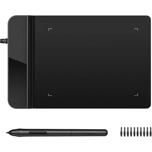 Drawing Tablet , Graphic Drawing Tablet with 8192 Levels Pressure Battery-Free Stylus, 4 x 3 inch Ultrathin, for Game, Online Teaching Compatible with Window/Mac Black springtok