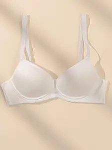 Women's Solid Color Underwire Push Up Bra, Casual Comfortable Breathable Bra for Daily Wear, Women's Lingerie for All Seasons, Breathable Comfy Bra