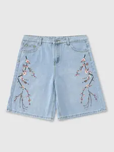 Men's Denim Mid-Thigh Shorts, Summer Street Fashion Daily Shopping, Campus Commute, Y2K Retro Hip Hop Style, Fitted Plain Design, Casual, Jean, Menswear, Streetwear, Fashion Jeans