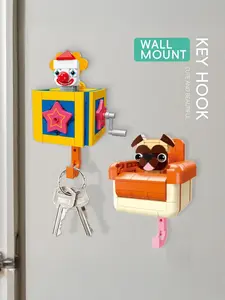 185 PCS Creative Building Blocks (Dog / Clown / Ice Cream Theme): Wall Decor + Key Hanger + Storage | Gift / Collection / Christmas Edition