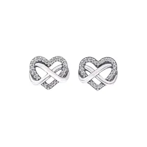 Pandora Sparkling Infinity Heart Stud Earrings 292667C01