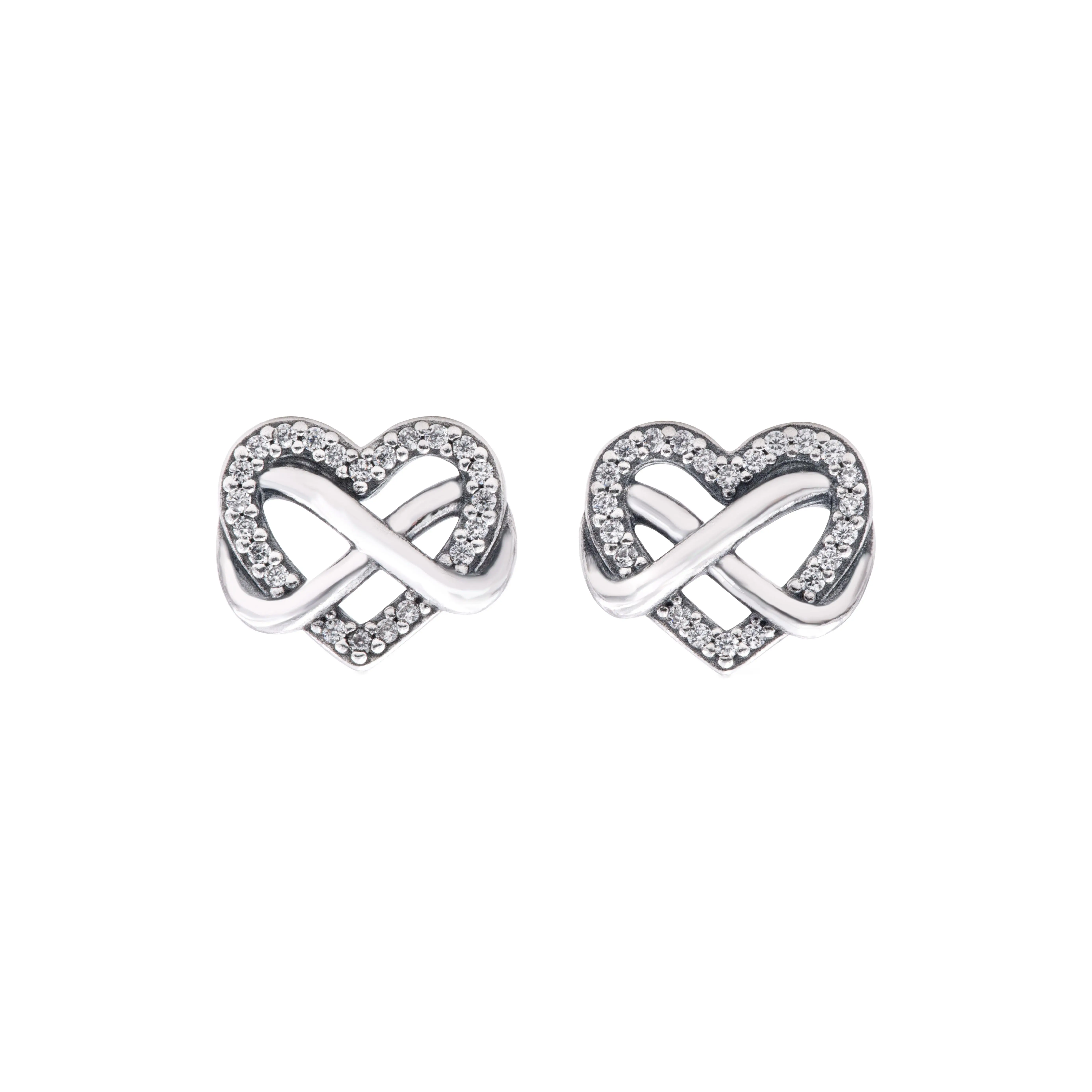 Pandora Sparkling Infinity Heart Stud Earrings 292667C01
