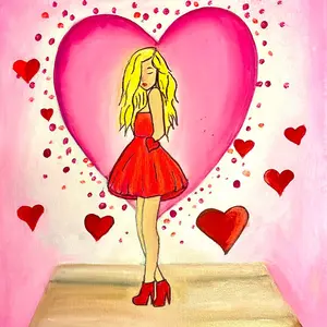 DIY Art Box | Pink heart girl | Luv Art Box |