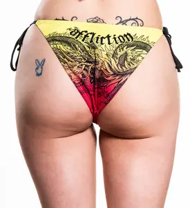 Affliction Women's Flaming Dragon Bikini Bottom, Sports & Outdoor Surfwear Swimwear