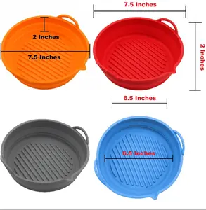 Collapsible Silicone Dog Bowl Set 2 Pack Portable Travel Pet Water Food Dish 1.2L Capacity in Red Blue Gray Orange BPA Free