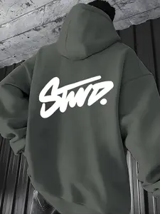 Unisex Trendy Hoodie with Swd Print Design, Soft Polyester Fabric, Kangaroo Pocket, Casual Long Sleeve Sweatshirt for Couples