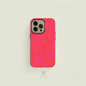 Zebra Pink Orange and Pink MagSafe Tough iPhone Case