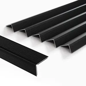 5-Pack 36 Inch  Peel and Stick Stair Nosing Matte Black Staircase Step Treads Anti-Slip Stair Edge Protector,  Self Adhesive Stair Nose Molding Trim for Outdoor & Indoor