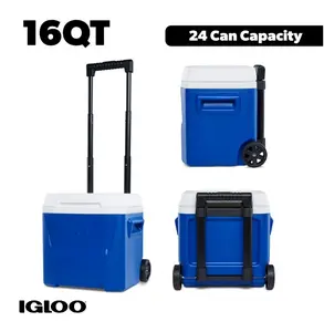 Igloo 16 QT Laguna Ice Chest Cooler with Wheels, Blue Igloo 16 QT Laguna Ice Chest Cooler with Wheels, Blue