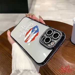 Puerto Rican Kiss Print Element Design Phone Case, Suitable for iPhone 16, 15, 14 Pro Max, 13, 12, 11, XR, XS Plus, Made of TPU Silicone Material, Provides Shockproof and Drop-proof Protection, Has Anti-drop Functionality, Feels Very Good. It's the Best G