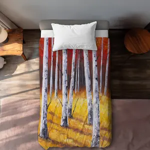 Begin Home Decor C1DCTXLWICCECI Fall Forest Landscape Twin Size Extra Long Duvet Cover - Modern Bedroom Decor