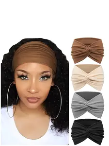 4pcs Bohemian Yoga Hair Bands, Elastic Non-Slip Wide Headbands, Sweat-Wicking Workout Headbands for Women, Ideal for Yoga and Daily Use