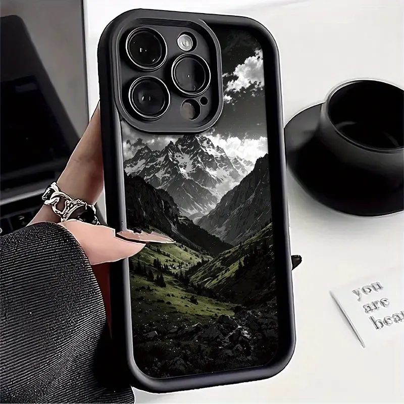 Mountain Landscape Pattern TPU Phone Case - Durable Soft Casing for iPhone 17 Pro Max,16,16e,15,14 Plus,13,12 Mini,11,Air,X,XS - Lens Protection, Compatible with Smartphone,Handheld,Cellphone Devices,Gift, Accessories